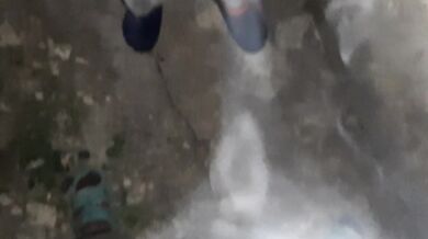 Blow smoke while she fingers herself raw in public