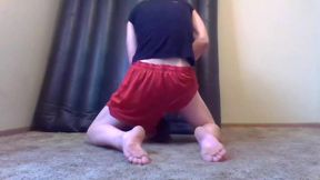 Red Shorts Wedgied Against My Sphincter and Shoe Fucking