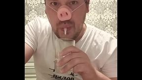 A guy from Ukraine loves piglets and eating fresh sperm!