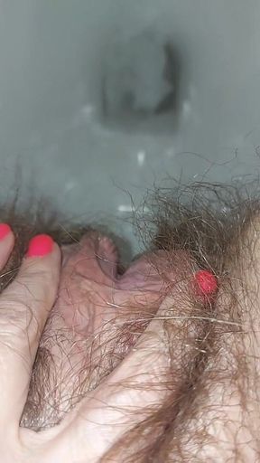 Pissing Woman in the Toilet