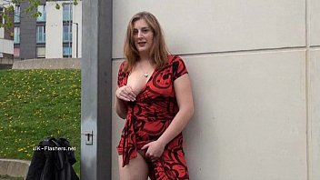 Longhaired redhead Jannas public masturbation and outdoor milf flashing the stre