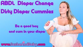 ABDL Diaper Change Diaper Masturbation with Cummies Dirty