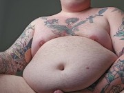 Fat Feedee Burping and Stroking