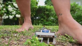 Enchantress Sahrye won't tolerate bug people in her yard!! GIANTESS DIRTY FEET CRUSH! - MOV