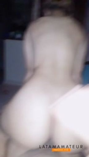 Twerking, Bouncing and riding big cock with my big ass and Creamy shaved pussy - Latina Amateur