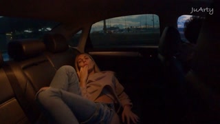 Playing with my pussy and Lush in the back seat of the car - Juarty