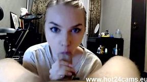 blue-eyed blonde sucks a dick in front of the webcam hot24cams eu