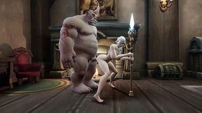white hair witch has takes ogre dick - warcraft parody