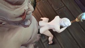 white hair witch has takes ogre dick - warcraft parody