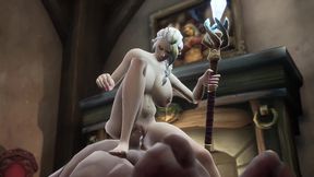 white hair witch has takes ogre dick - warcraft parody