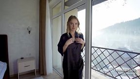 Hot Blonde's Wild Hotel Room Passionate Satisfication