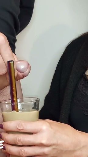 Cum Drinking Wife Part 1: Latte (Milking-time)   Clip 1