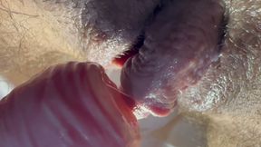 Trans man ftm cumming while masturbating his trans dick and pussy