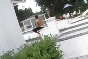 Hot girl with a nice ass shows off her wet pussy