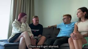 First Time Swingers Swap Wives for Wild Hotel Bed Share Fuck Till Cumshot