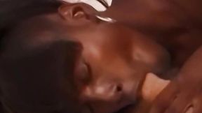 Dark beauty soaked in creampie following intense blowjob and deep penetration