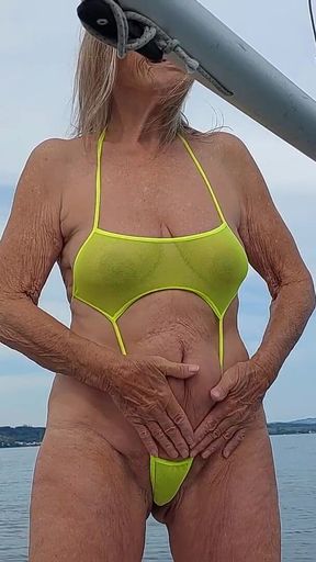 Granny Goes Swimming in a Sexy Swimsuit!