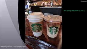 Starbucks Public Masturbation with Amber Xtra