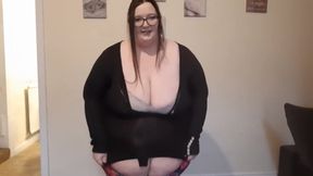 SSBBW destroys and rips body suit - 7XL