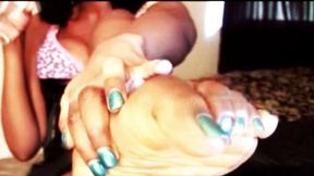 Pretty long teal pretty long teal toenails