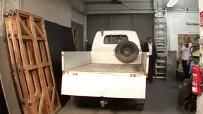 Tattooed German MILF gets pounded in the back of a truck