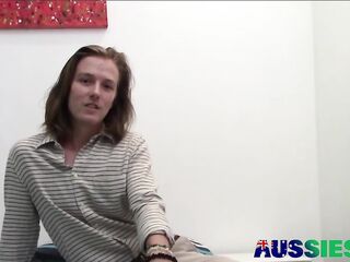 Solo Australian Leoroy Clutches His Wang Taut And Strokes Hard