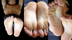 foot lovers fantasy - ai generated guy(s) in tight workout pants showing off and giving you their feet