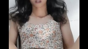 Hairy asiatic ladyboy late night double cum