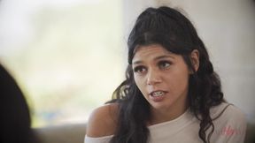 Petite GF gives intense close-up oral to her lesbian lover