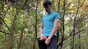 Guy Pissing in the Woods