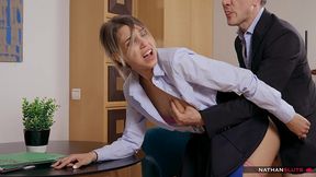 cute young trainee elena vedem s job interview