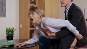 cute young trainee elena vedem s job interview