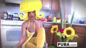 Surreal Kitchen dress up with Abigail Mac and her giant