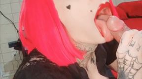Pink-Haired Goth Slut Gets Fucked Deep and Cum-Filled