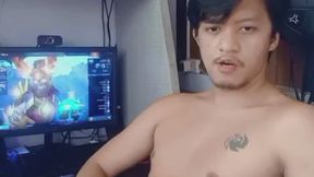 Slim Filipino Twink Strokes His Hard Cock in Solo Jerk-Off Until He Unloads