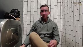 Step Dad destroyed in crowded mall toilet by horny feet fetish