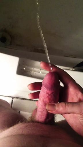 My Big Hard Cock Pissing on My Own Hand