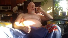 Phone Sex!! Bear Jerks off on the Phone Cumpilation!