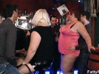 Overweight group big beautiful woman party