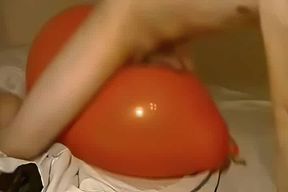 Twink Humping and Cumming on an Inflatable Orange Balloon