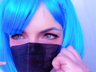 REM COSPLAY ReZero in the shower shaves her soaked twat and plays with petite pink vibrator. SQUIRT CLIMAX