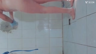 My stepson is waiting for me in the room and I give him a deep blowjob in the bathroom