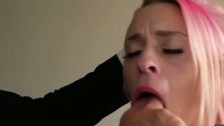 Waxtormented Roxy Lace eats cum after loud rough pounding