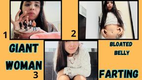 Giant Woman Eats Tinies and Ends Up in the Bathroom Farting