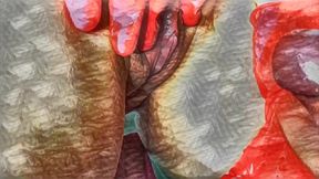 XXX Cartoon. My Housekeeper Helps Me with My Handjob. Cumming on Her Big Clit and Her Red Panties.