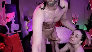Spanked her ass on X, deepthroat and pussy fucked rough with cumshot and squirt