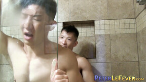 Kinky Oriental teen deepthroats throbbing prick while moaning