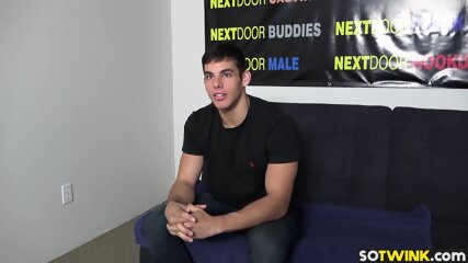 Fresh and young Toby Reed jerks off his big hard dick on camera