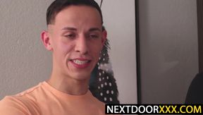 NextDoorXXX.com - Des Irez spit roasted by Jayden Marcos and Kane Fox