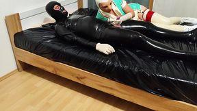 Hot and kinky latex nurse gets hard fucked in second angle